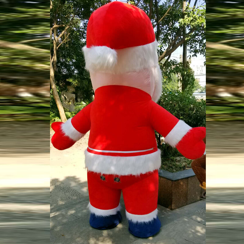 Cosplay Natal Kostum Maskot Tiup Santa Klaus Pakaian Gaun Permainan Pesta Natal Setelan Iklan Mal Pakaian Halloween