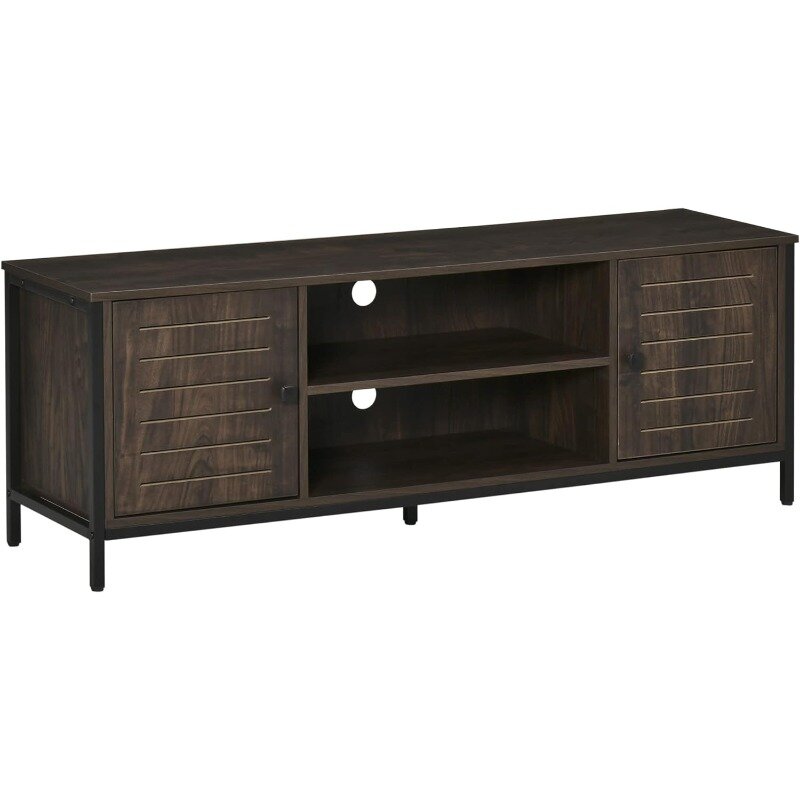 TV Stand for TVs up to 60", Industrial Entertainment Center Cabinet with Storage Shelves