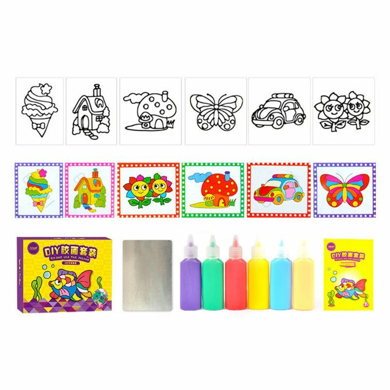 Kinder DIY Zeichnung Spielzeug Cartoon Kleber Tempera Malerei für Kindergarten Pädagogische Kunst Handwerk Kinder Geschenke