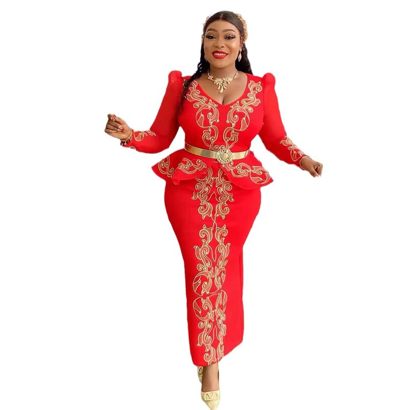 Afrikaanse Jurken Voor Vrouwen 2024 Elegante Afrika Kleding Dashiki Ankara Outfits Gewaad Plus Size Kalkoen Trouwfeest Lange Jurk Nieuwe