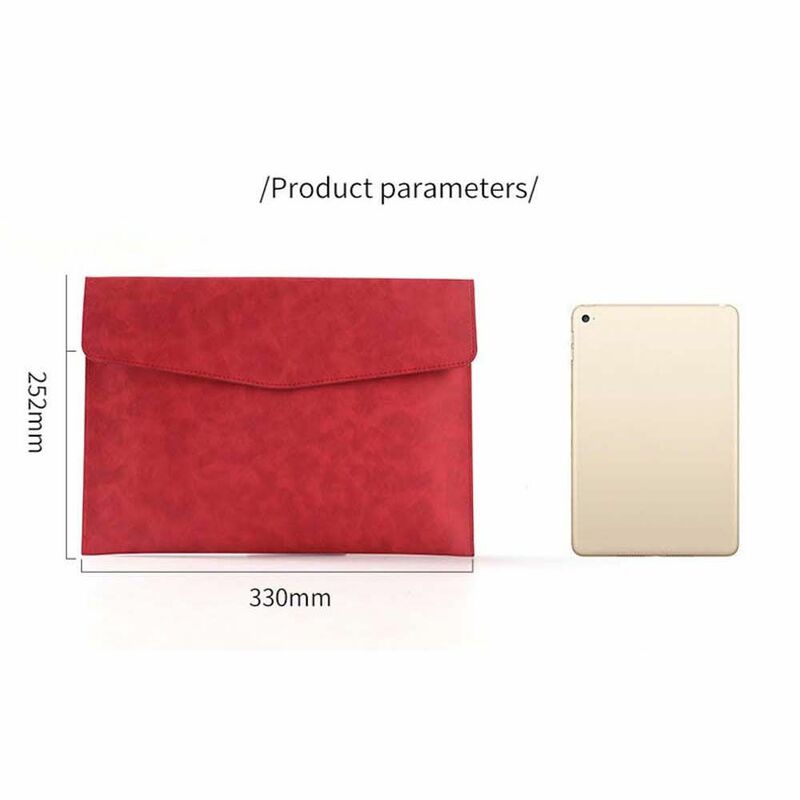 Office School Large Capacity Button Design Tablet Bag Business Handbag Laptop Bag PU Leather Folder Document Organizer Bag