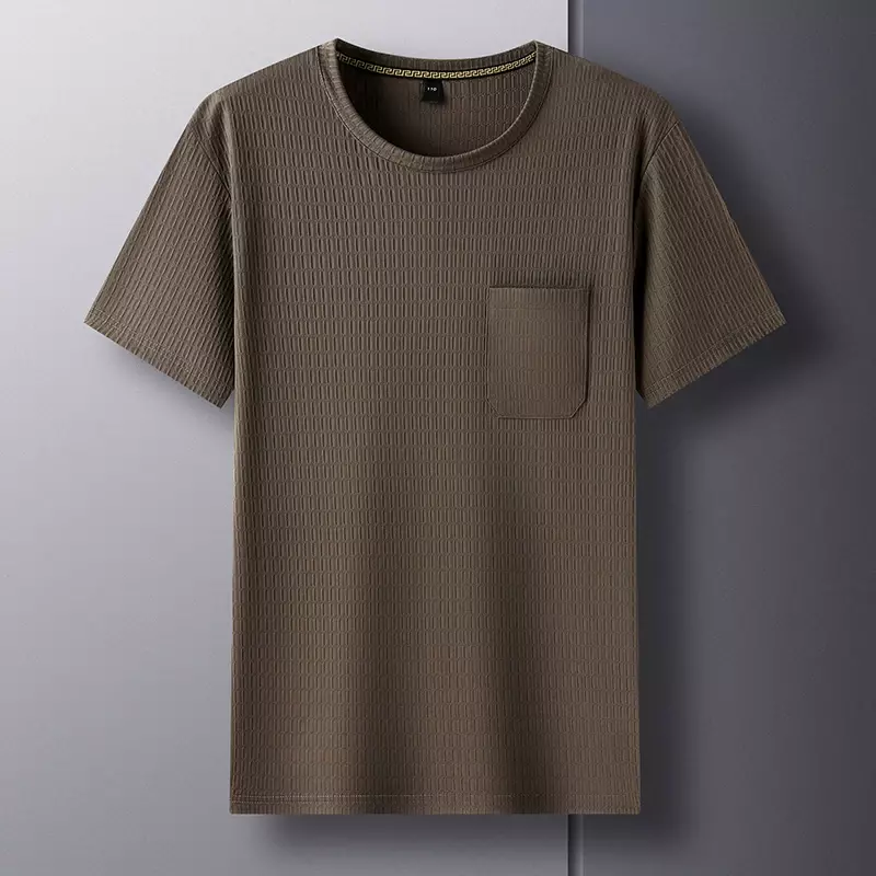 T-shirt d'été à col rond pour hommes, décontracté, à la mode, polyvalent, respirant et confortable, nouveau