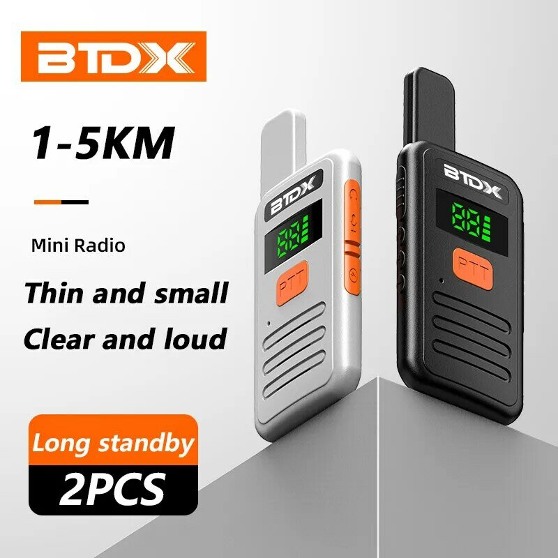 BTDX-portátil Mini Walkie Talkie, PMR 446, rádio bidirecional, ht PTT Walkie-talkies S1, apto para caça, café, 2 pcs