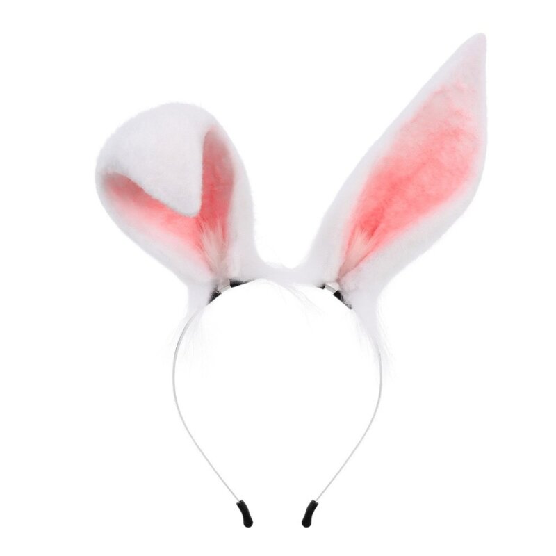 ぬいぐるみウサギの耳ヘアフープ用ハロウィン軽量アニメ耳カチューシャカーニバルパーティーヘアフープ女性コスプレかぶと
