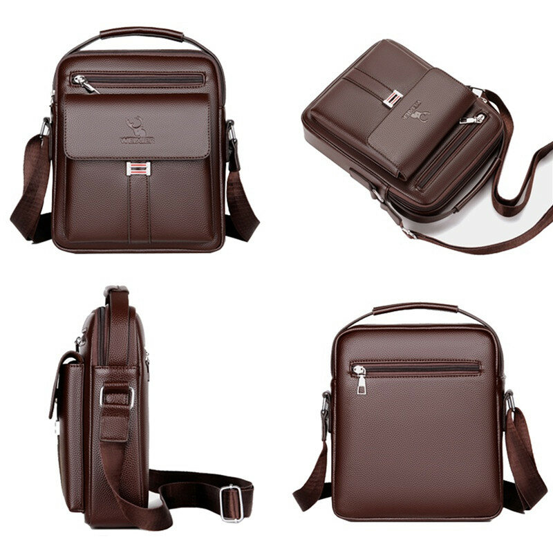 Men's Crossbody Bag Men Shoulder Bags Zippers Handbags Large Capacity Artificial Leather Bag For Male Messenger Tote Bags