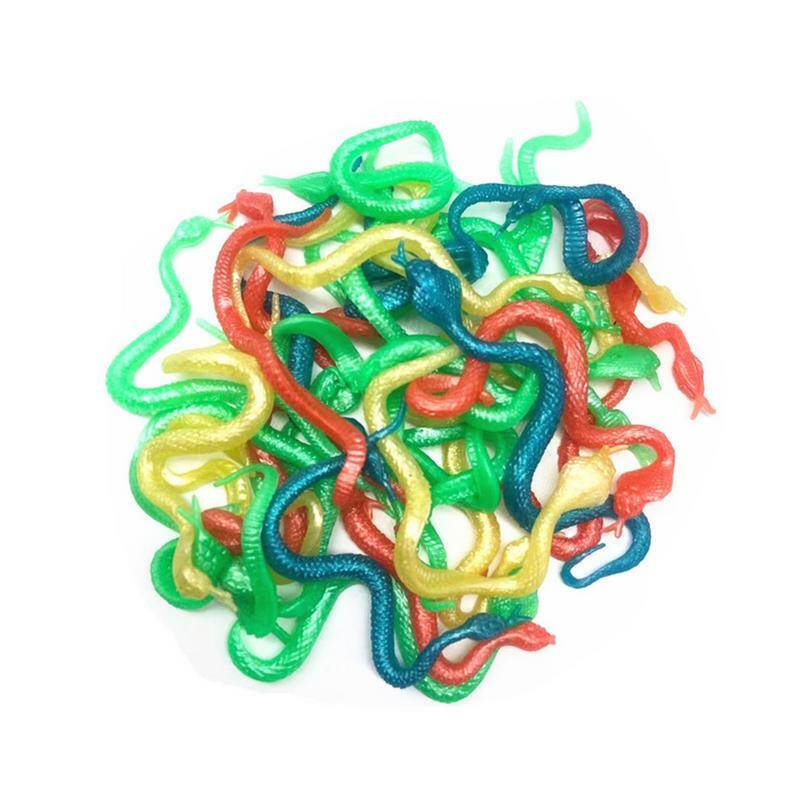 30 pçs elásticos cobras coloridas elásticos brinquedos de cobra sensoriais para adultos crianças festa de halloween favores decoração pequena sala de aula