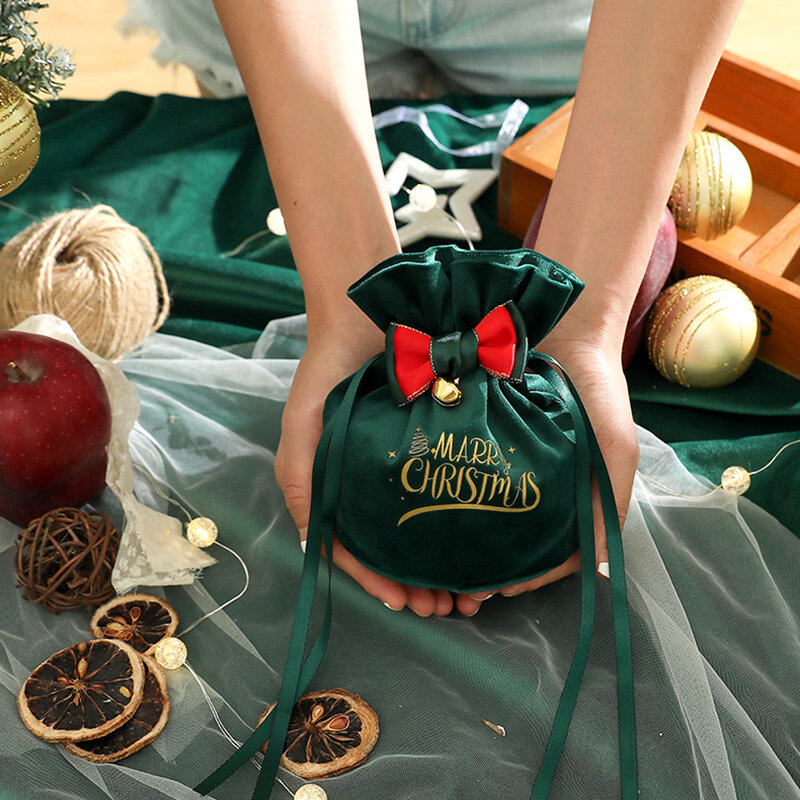 حقيبة حزمة النسيج المخملية ، من المألوف والإبداعي ، حقيبة هدية عيد الميلاد عطلة ، عشية عيد الميلاد