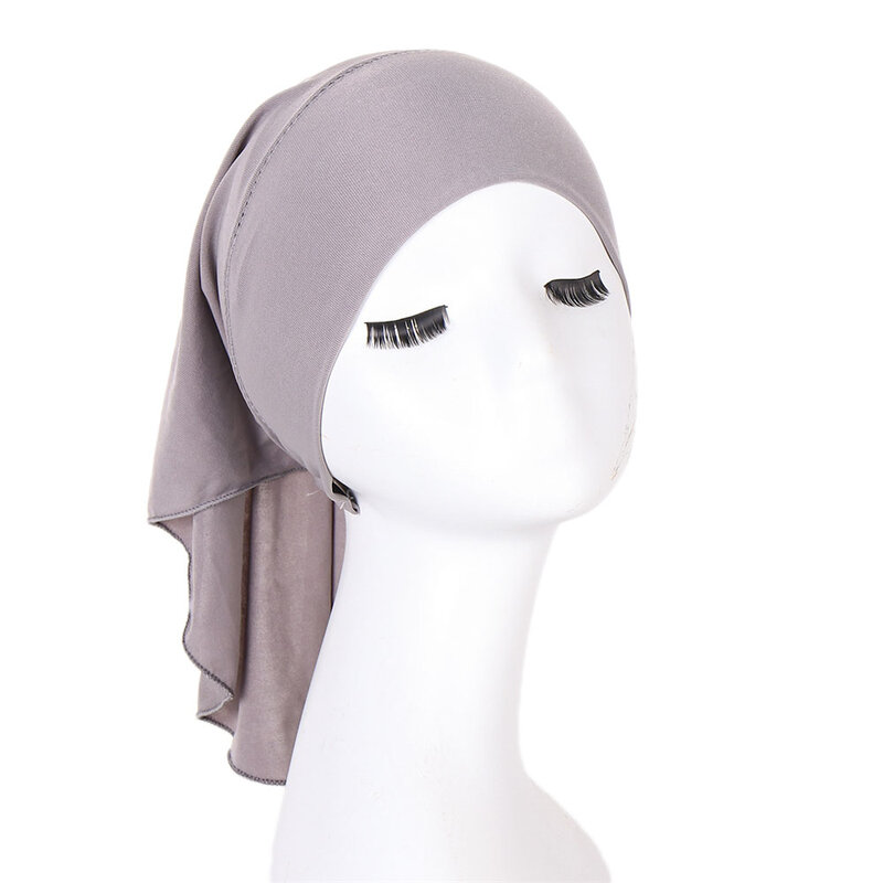 Soft Inner Hijab Caps Muslim Stretch Turban Chemo Cap Islam Underscarf Bonnet Female Headband Tube Cap Headcover Turbante Mujer