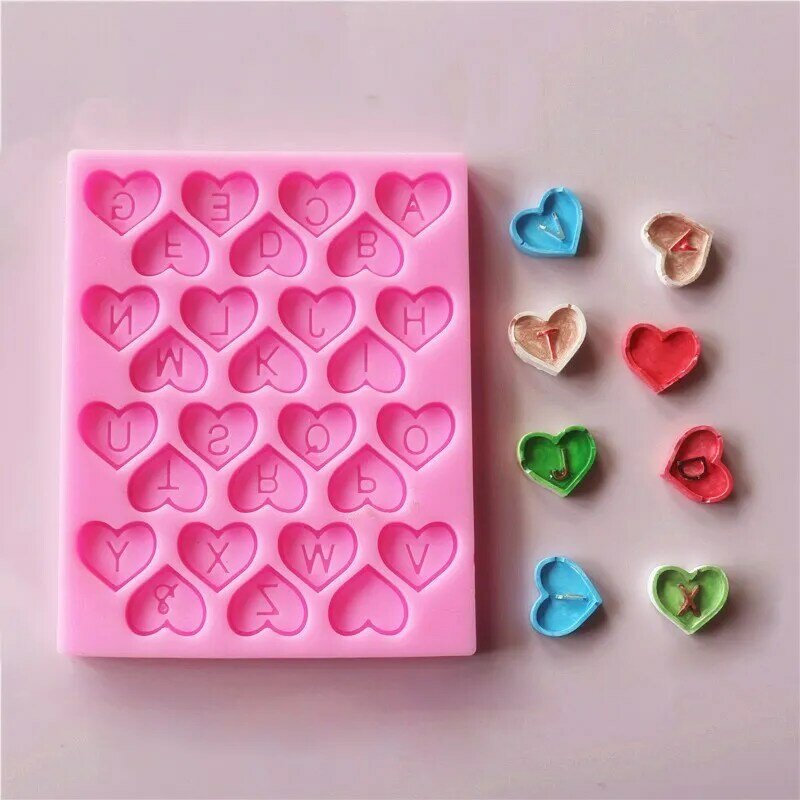 DIY 26 Letters Of Love Liquid Silicone Mold Fudge Cake Decoration Chocolate Dessert Pastry Candy Pudding Baking Kitchen Utensils