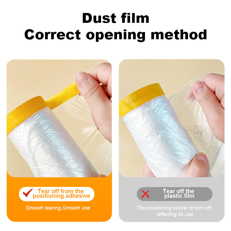 1 roll, disposable multifunctional dust cover with adhesive tape dust film, home bed and sofa decoration paint protective film