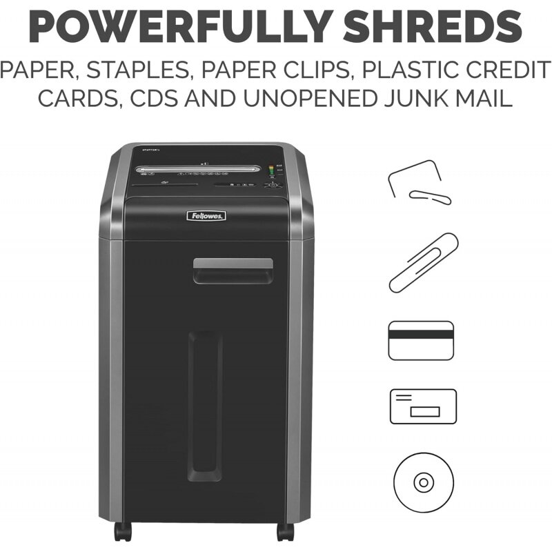 Harga Powershred 225Ci 22 lembar 100% Jam-Proof Crosscut kertas Shredder kelas komersial untuk kantor, hitam 3825001