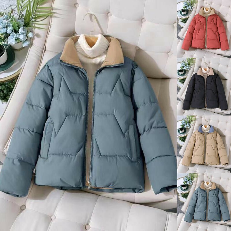 2023 nuovi cappotti di cotone invernale donna Parka cotone giacche Casual cappotto caldo spesso capispalla corta femminile vestiti neri femminile