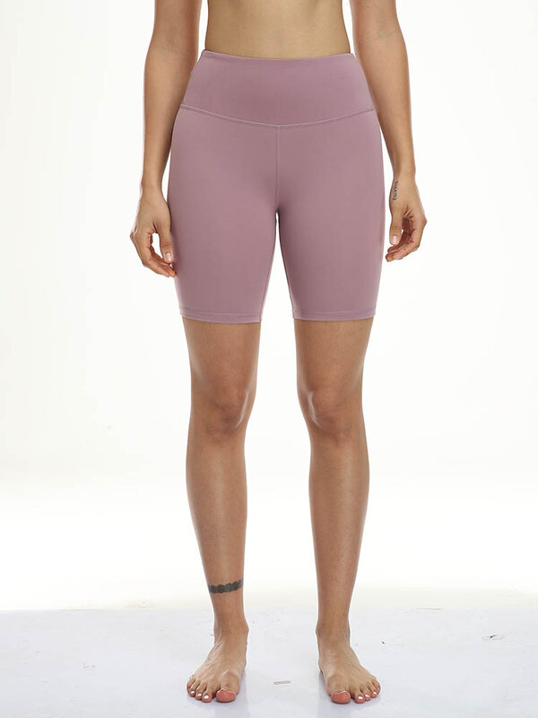 Pantalones cortos de gimnasio para mujer, Shorts elásticos de cintura alta, Color sólido, 14 colores, 2023
