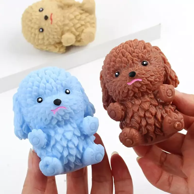 Cute Squeeze Animais Brinquedos para Crianças e Adultos, Forma de Cão Farinha, Bolas de Alívio do Estresse, Bola Antistress, Presente