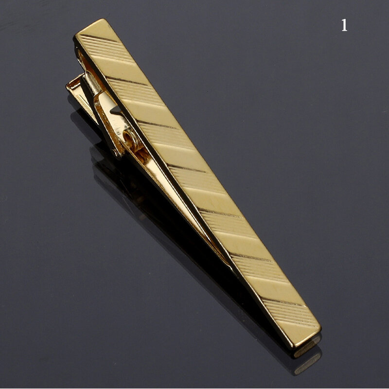 Classic Simple Style Pin Clasp Men Tie Clip Gold Color Male Business Necktie Clip Metal Men Jewelry Gentleman Ties Bar Tie Pins