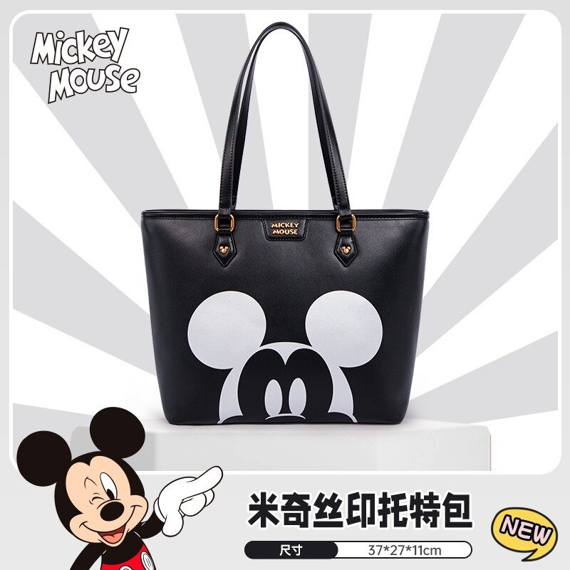 Bolsas e bolsas Disney Mickey Mouse para mulheres, sacolas de grande capacidade, bolsa de ombro crossbody kawaii, estojo anime, carteira fofa