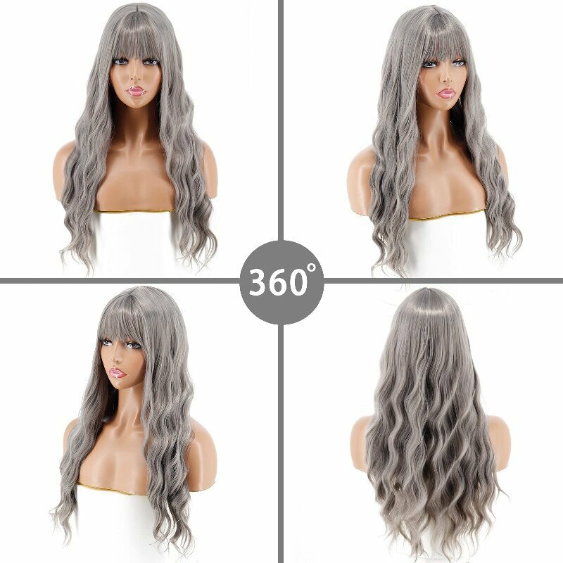 Hot selling wigs, black long curls, a variety of European and American color wigs, full head covers, wigs, high temperature silk