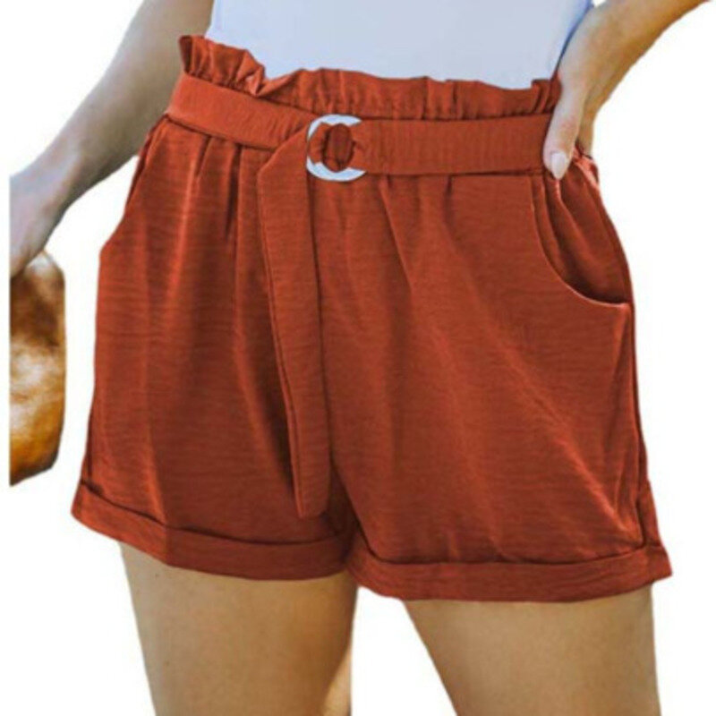Pantalones cortos holgados y cómodos para mujer, Shorts informales con bolsillo de encaje, Color sólido, personalizados, novedad de verano 2024