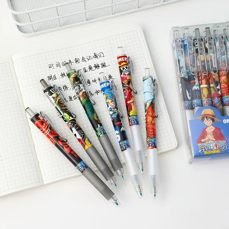 Jednoczęściowy żelowy długopis Anime Luffy Zoro 0.5mm żelowy długopis szkolny z artykuły biurowe kreskówkowymi żelowymi długopisy szkolne wodoodporne atrament żelowy długopisy