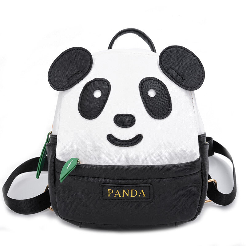 Panda zaino 2023 nuova borsa da scuola per l'asilo Cartoon Panda Bamboo Leaf Bag Childlike Cute PU Fashion Backpack