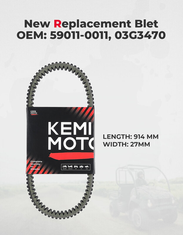 KEMIMOTO-correa de transmisión UTV CVT 59011-0011 03G3470 para Kawasaki Mule 600 610 05-16 Mule SX 17-22, cordón de goma y poliéster de cloropreno