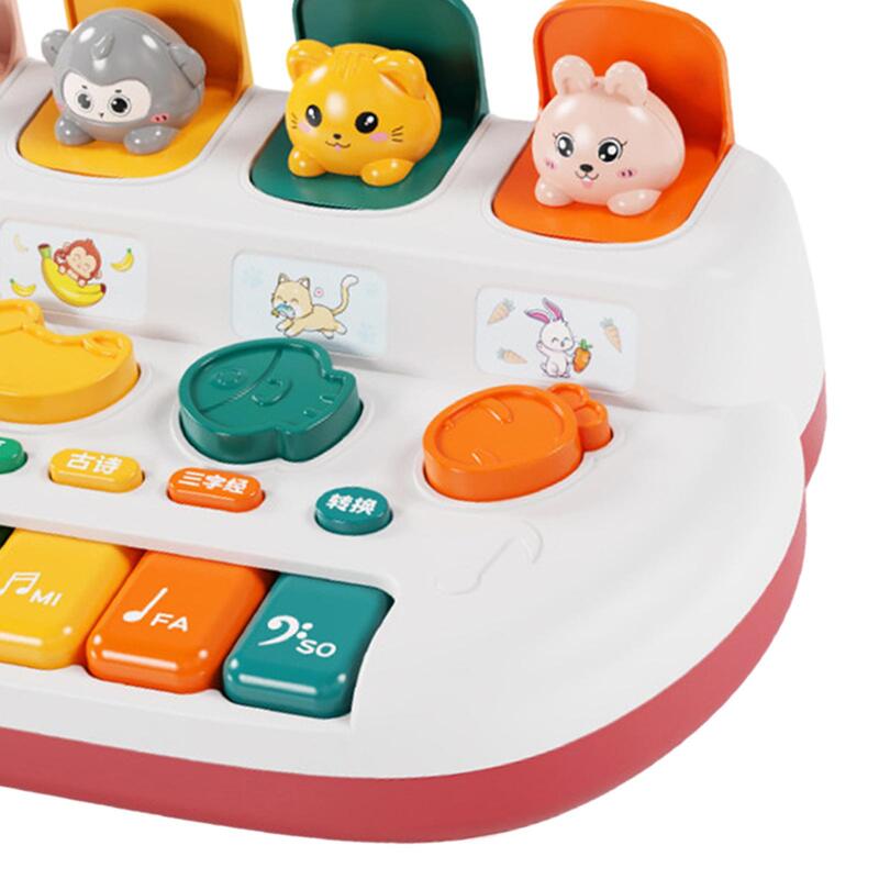 Interaktywna zabawka dla zwierząt z muzyką zabawki Montessori aktywnego odtwarzania przenośne zabawki do wczesnej edukacji dla dzieci w wieku prezenty urodzinowe