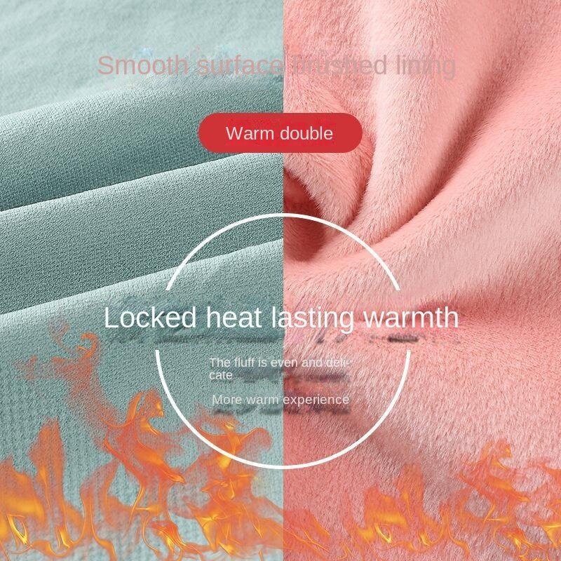 Ropa interior térmica de felpa para mujer, chaleco de algodón térmico con cuello redondo, suave y grueso