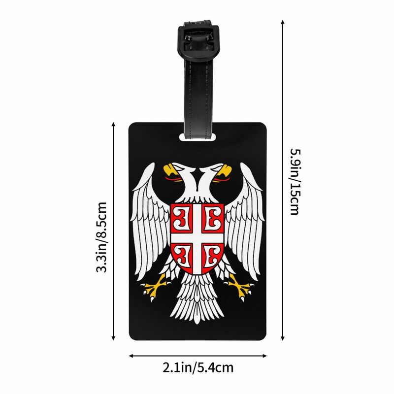 Sérvio Eagle Bagagem Tag, Travel Bag Labels, Bagagem Mala, Proteção de Privacidade, Bandeira Personalizada, Brasão de Armas