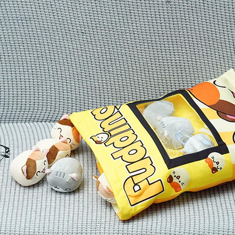 Cute Cat Snack Pillow Pudding Decorative, Stuffed Dolls With Cat Pudding Kawaii Toy Plush Plush Pillow Animal Gifts