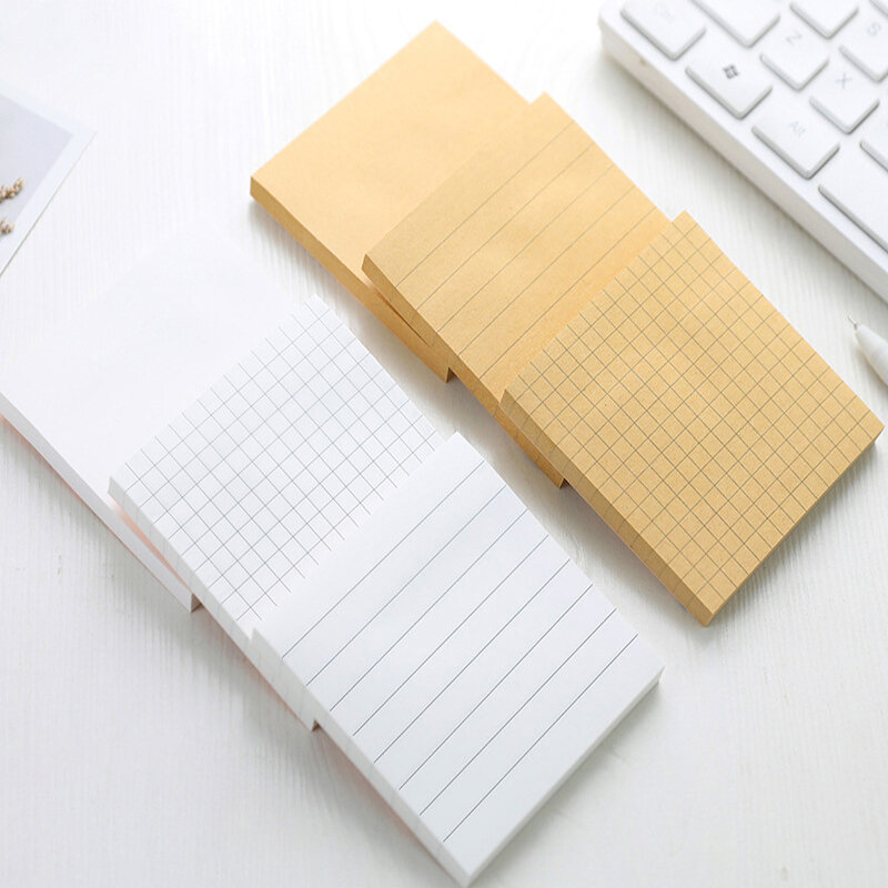100 Sheets Thicken Sticky Notes Office Stationery Notepad Bookmark Memo Pad Sticky Notes Khaki / White /Stickers School Supplies