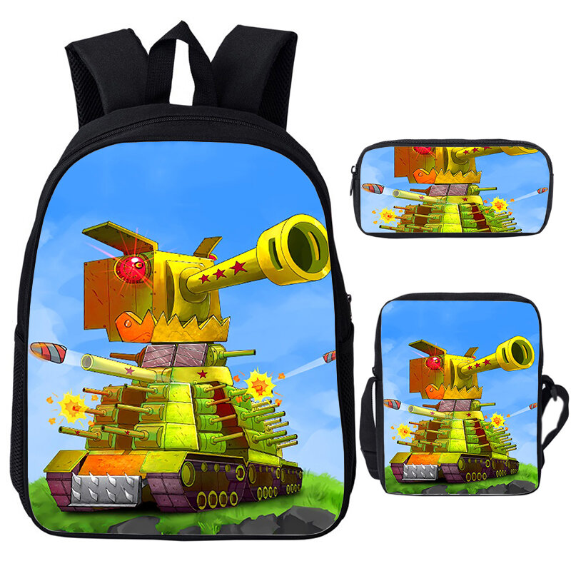 Набор из 3 предметов, рюкзак с принтом «World of Tanks» для девочек и мальчиков