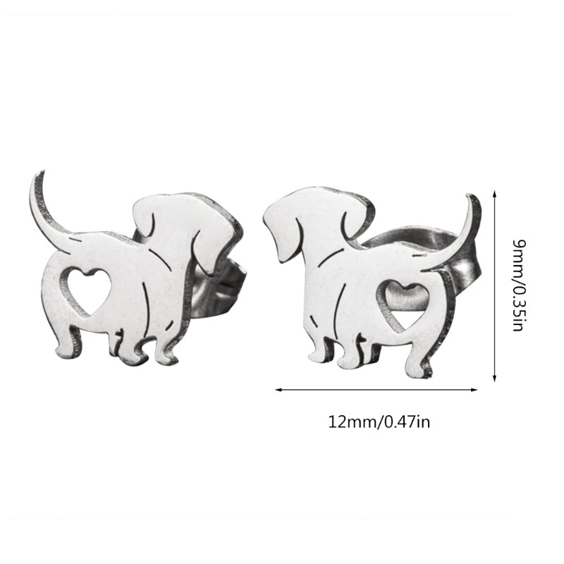 Gioielli per orecchie Pet Dog Ear Bassotto Perni per orecchie Materiale in lega per Dropship quotidiano