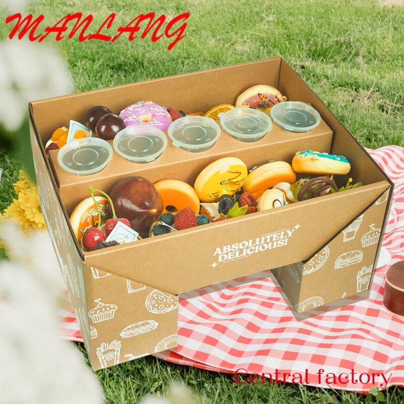 HolSauce Paper Flip Box, Party Chocolate Favorite, Embalagem de catering, Platter Box com Parti, Atacado, Flip Box