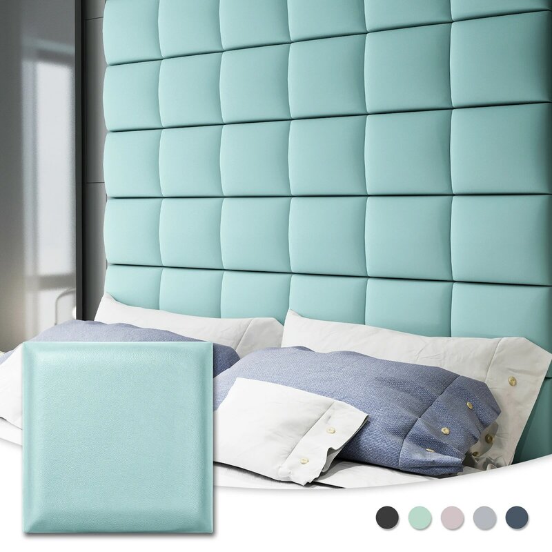 6PCS Adjustable Headboard for King, Twin, Full and Queen, Wall Mounted Upholstered Wall Panels Wall Stickers（25x25cm）