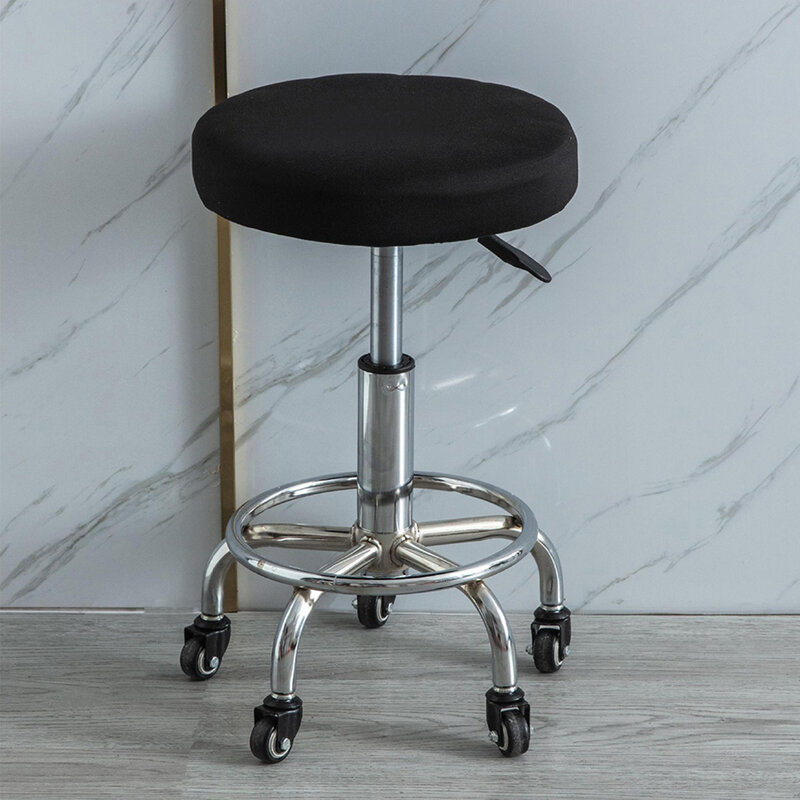 Okrągłe krzesło pokrywa stołek barowy elastyczna pogrubiona pokrowiec na krzesło do jadalni jednolity kolor krzesło domowe rozciągliwa osłona 40-50cm