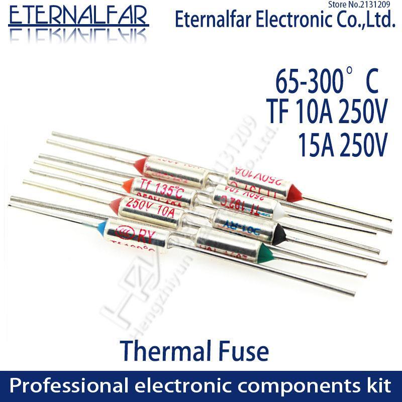 TF Thermal Fuse RY 10A 15A 250V Temperatur Kontrol Saklar Thermostat 165 167 172 175 180 185 190 192 195 200 205 210 C
