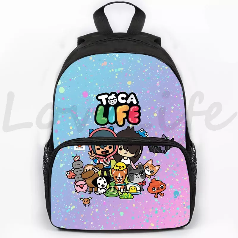 Toca Life World Backpack for Students Boys Girls Cartoon Waterproof School Bags Child Knapsack Boca Toca Bookbag 16 Inch Mochila