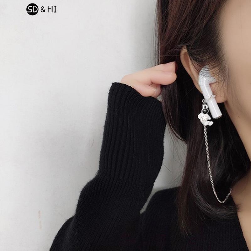 Modne Anti-Lost bezprzewodowe słuchawki naszyjnik dla kobiet mężczyzn wykwintne stokrotki wisiorek słuchawki łańcuszek na akcesoria prezenty