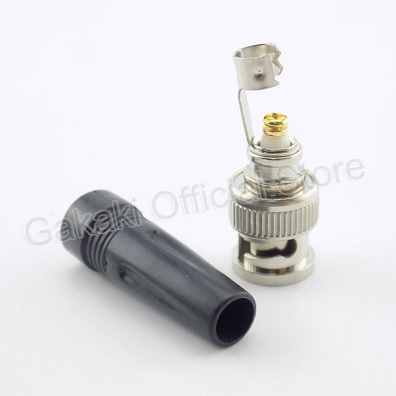 BNC Connector BNC Male Plug Twist-on RF Coaxial RG59 Cable Plastic Tail Adapter for Surveillance CCTV Camera Video Audio