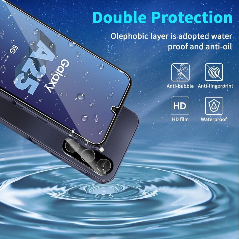 Закаленное стекло 10D для Samsung Galaxy A25 A25, 2/4 шт., зеркальная защитная стеклянная пленка для экрана