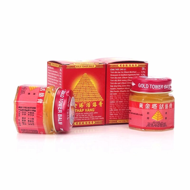 20g Vietnam Gold Tower Balm Active of  Muscles, Joint, Back, Headache Rheumatic Waist Fast Acting Balm Active Long Lasting