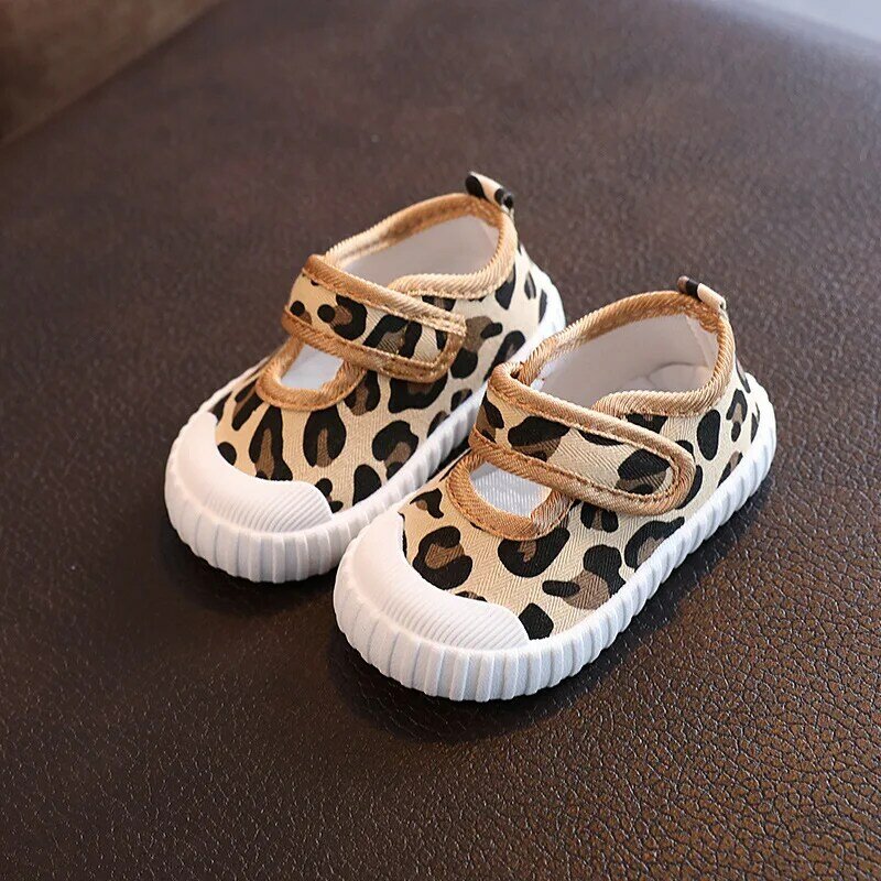 Zapatos de lona para bebés de 0 a 3 años, zapatillas informales ligeras a cuadros para niños pequeños, zapatos de leopardo para primavera y otoño