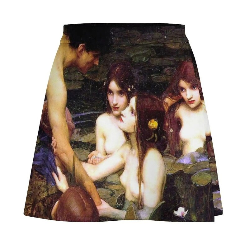 Mini jupe imprimée Hylas and the Nymphs pour femme, vêtements d'été, style japonais, John William Waterhouse
