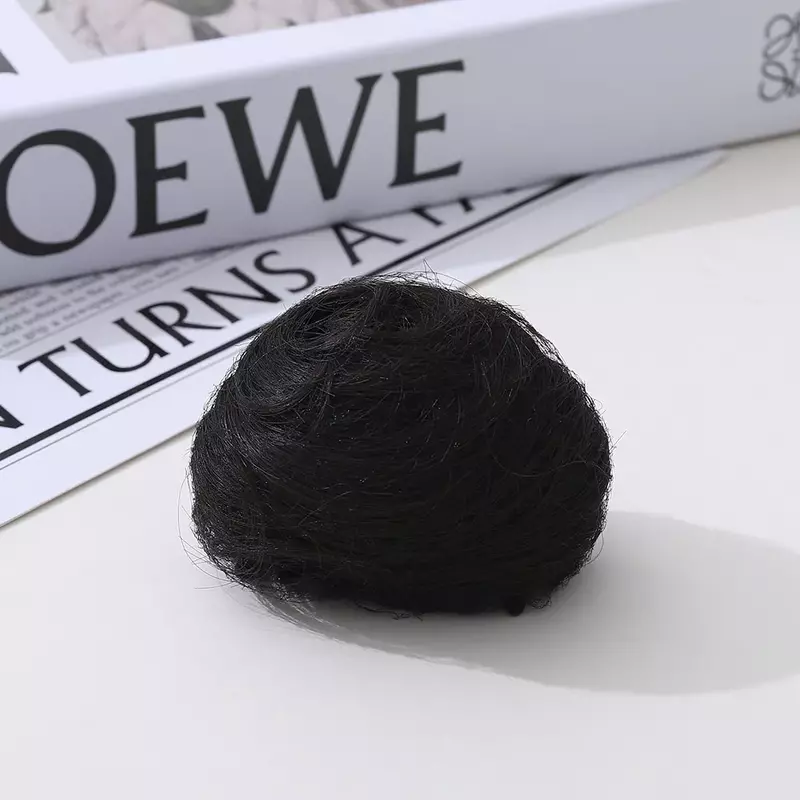 Koreanische synthetische Haar Brötchen schwarz braun glattes Haar Brötchen Klaue Clip in Haar verlängerung Haar teile für Frauen Katze Ohr Chignons 2 stücke