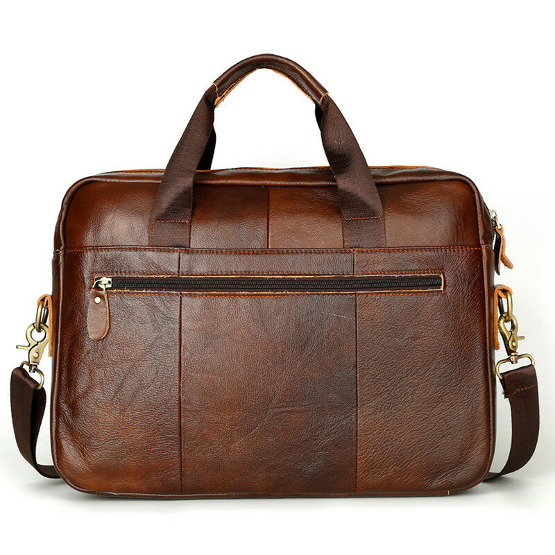Maleta de couro genuíno para homens, bolsa de couro de luxo, bolsa masculina de grande capacidade, bolsa para laptop de negócios
