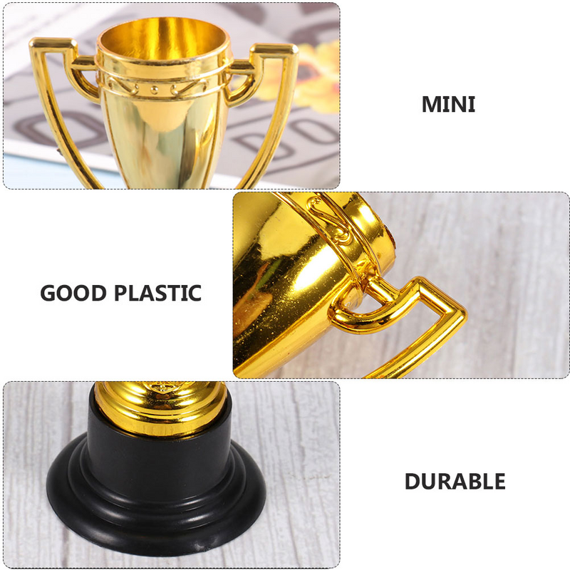 8/10/16/20Pcs Mini Kids Mini Mini Miniatuur Speelgoed Plastic Gouden Beloning Trofee Beker Voetbal Medailles Prijs Beker Vroeg Educatief