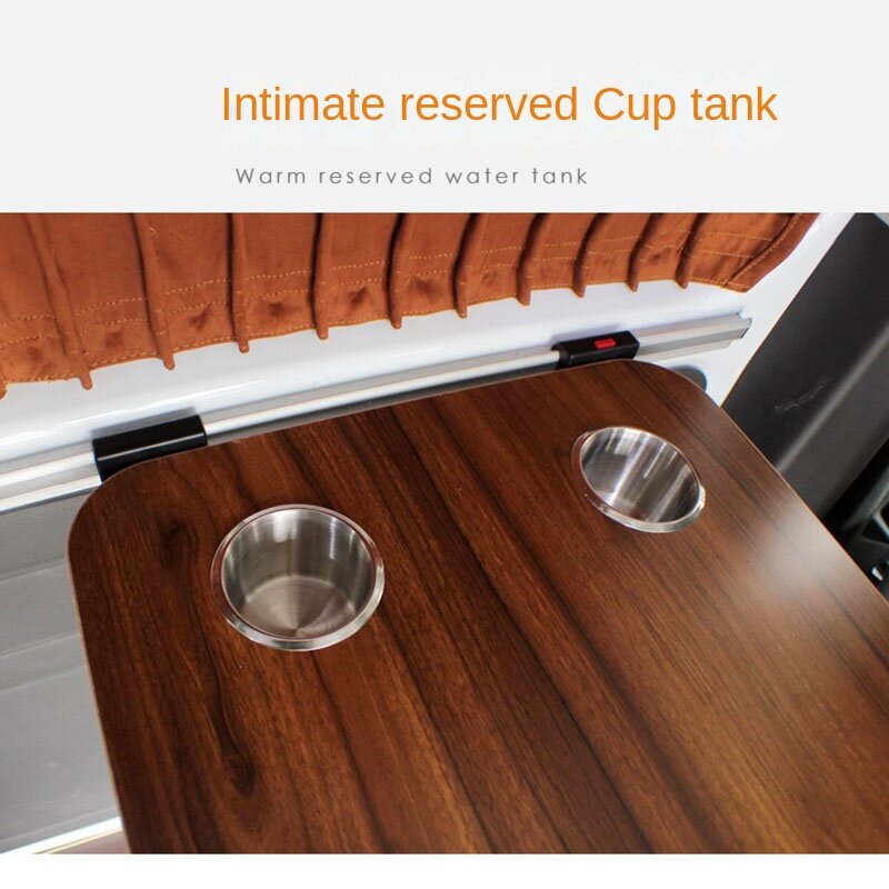 RV modifikasi pengangkat mobil spesial, meja makan bisa mengangkat meja makan yang dapat ditarik dengan aksesori instalasi perahu RV rumah