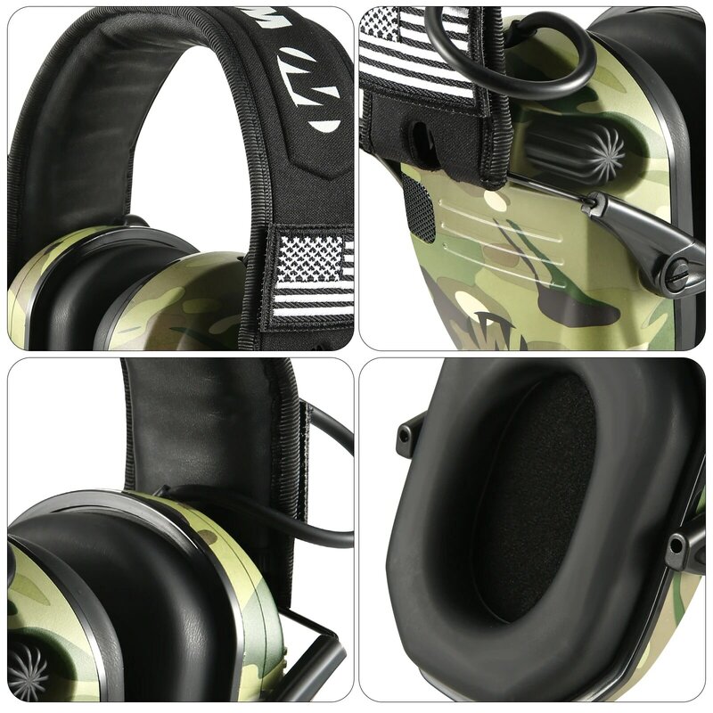 Camo Noise Cancelling Earmuff Walker's Slim Ultra Low Profile Compact Design Hearing Protection Headset for Shooting Hunting