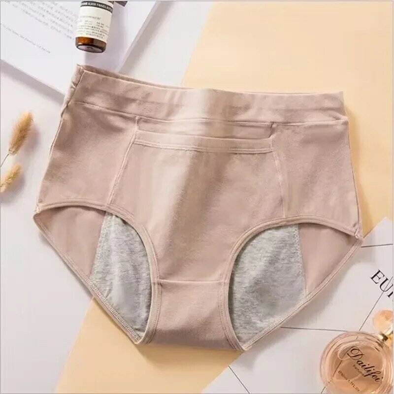 4PC Leak Proof Menstrual Period Panties Women Underwear Physiological Pants  High Waist Cotton Female Seamless Briefs