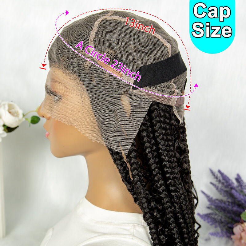 KIMA-Perruques tressées en dentelle complète pour femmes noires, perruque africaine, perruque avant en dentelle synthétique avec cheveux de bébé, perruques de cheveux bouclés